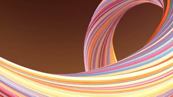 Colored twisted shape. Computer generated abstract geometric 3D render loop animation. HD resolution. — Stock Video