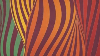 Çok renkli dalga büküm döngü animasyon. Fütüristik geometrik çizgiler desenleri hareket arka plan. 3d render. 4k Uhd