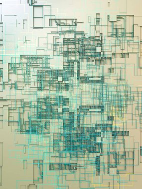 Soyut renkli fütüristik tekno desen. Modern kapaklar tasarım. Dijital 3d illüstrasyon