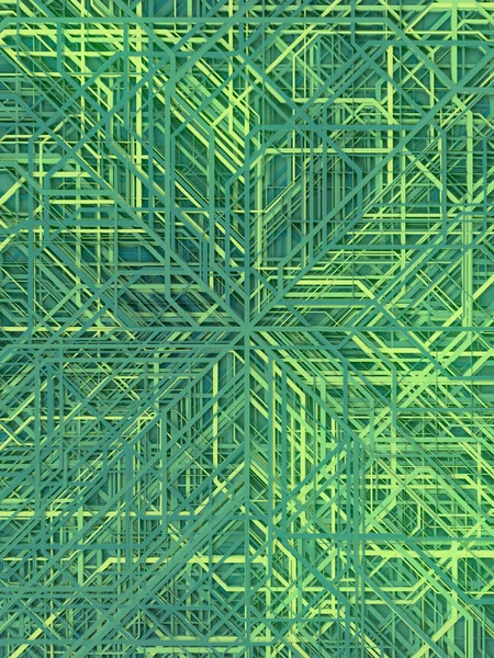 Абстрактний зелений футуристичний технічний візерунок. Сучасний дизайн обкладинок. Цифрова 3d ілюстрація — стокове фото