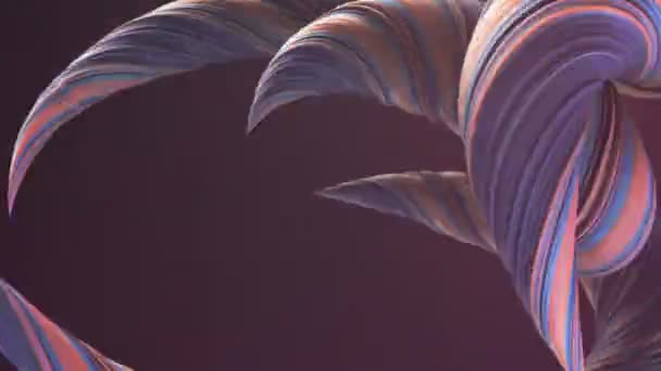 Cor-de-rosa formas torcidas. Computador gerado abstrato 3D geométrico renderizar animação loop. Resolução HD . — Vídeo de Stock