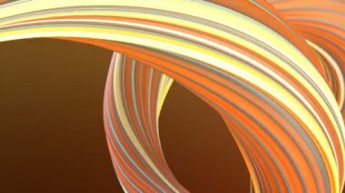 Turuncu renkli bükülmüş şekil hareketli grafik arka plan. Bilgisayar oluşturulan soyut geometrik 3d render döngü animasyon. HD çözünürlüğü.