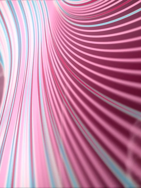 Modern style abstraction with composition made of various pink colored lines. Wave band geometric pattern. 3d rendering — Stock Photo, Image