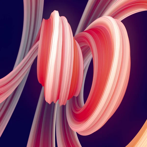 Färgade vriden form. Datorgenererade abstrakta geometriska 3d render illustration — Stockfoto