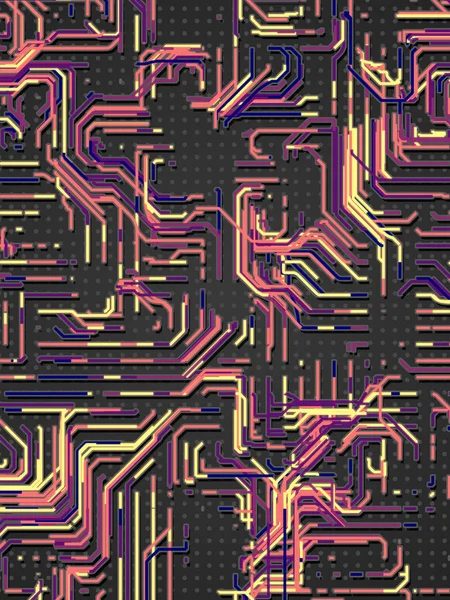 Digitale roze en geel gekleurde lijnen abstracte achtergrond. Moderne covers ontwerp met geometrische patroon. 3D-rendering — Stockfoto