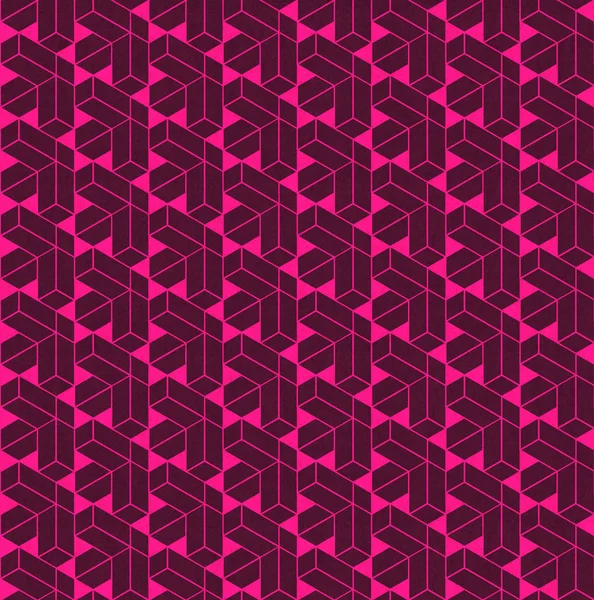 Roze abstracte geometrische naadloze patroon op oude betonnen oppervlak. Moderne print design. 3D-rendering — Stockfoto