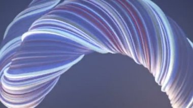 Mavi renkli bükülmüş şekil. Bilgisayar oluşturulan soyut geometrik 3d render döngü animasyon. HD çözünürlüğü.
