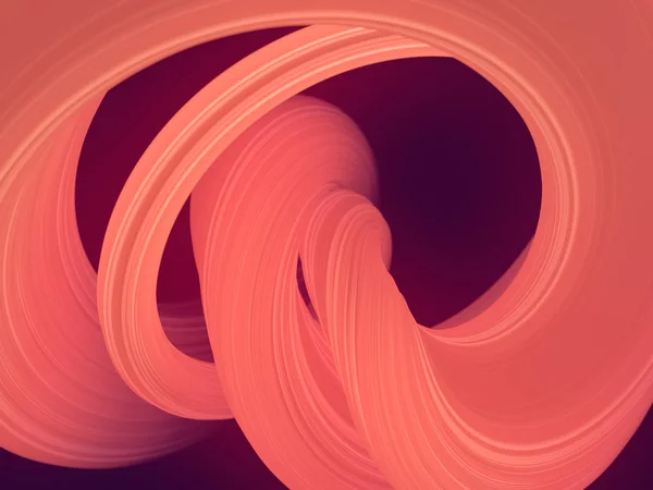 Renkli bükülmüş şekil. Oluşturulan bilgisayar soyut geometrik 3d render illüstrasyon — Stok fotoğraf