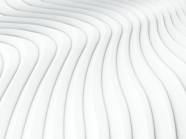 파도 밴드 흰색 추상적인 배경 표면입니다. 3d 렌더링 — 스톡 사진