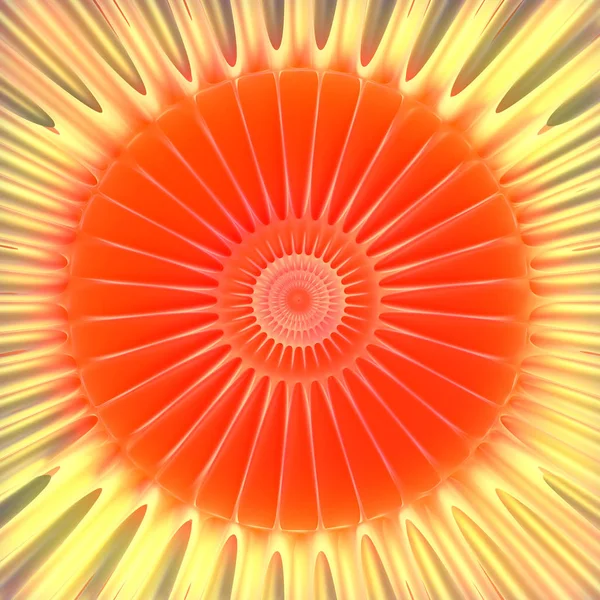 Orange colored organic voronoi pattern. Digital illustration, futuristic organic surface design. 3d rendering — Stock Photo, Image