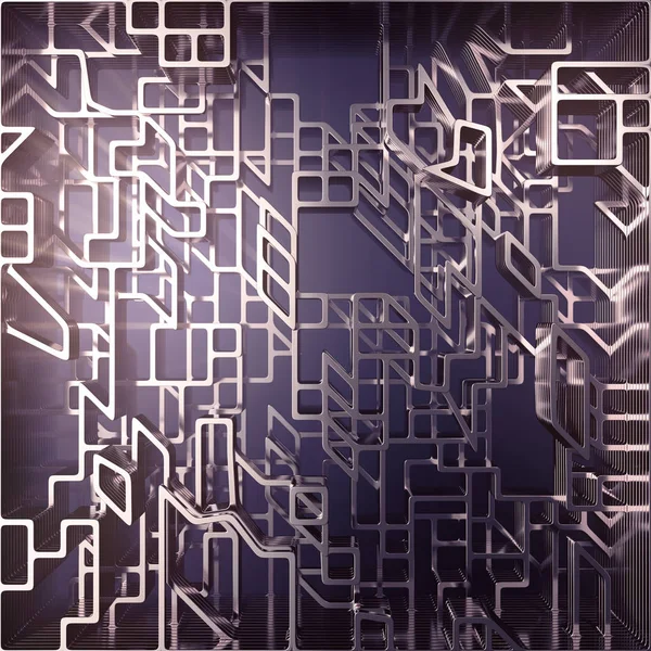 Futuristische compositie van metallic afgeronde vormen. Computer gegenereerde abstracte luxe ontwerp. illustratie 3D-rendering — Stockfoto