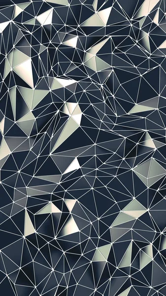 Ripetizione grafica geometrica a basso poli. Modello composto da sfaccettature triangolari. rendering 3d — Foto Stock