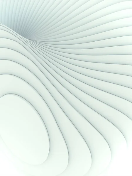 Λευκό ριγέ φουτουριστικό μοτίβο που περιβάλλεται από ελαφριά ομίχλη. Ο υπολογιστής δημιούργησε γεωμετρικό σχήμα. απεικόνιση απόδοσης 3D — Φωτογραφία Αρχείου