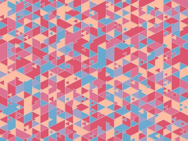 Serin üçgen pembe şekiller desen ile Modern arka plan. 3d render