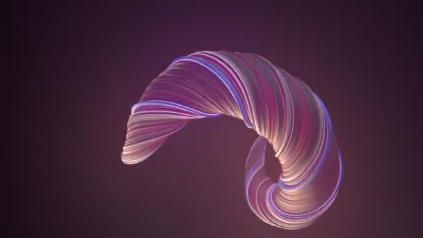 Color Violeta Retorcido Forma Movimiento Gráficos Fondo Animación Bucle Renderizado — Vídeos de Stock