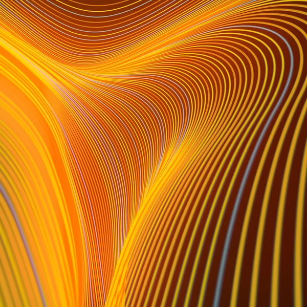 Moderne stijl abstractie met compositie gemaakt van verschillende gekleurde lijnen. Golfband geometrische patroon. 3D-rendering — Stockfoto