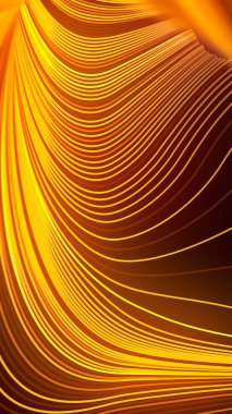 Dalga bandı geometrik desen. Çeşitli renkli çizgilerden oluşan modern tarz soyutlaması. 3d oluşturma