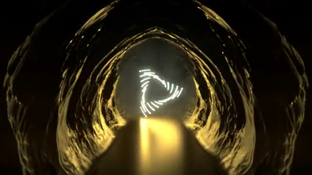 판타지 삼각형 포털입니다 추상적 컴퓨터가 생성된 기하학적 애니메이션 울트라 해상도 — 비디오