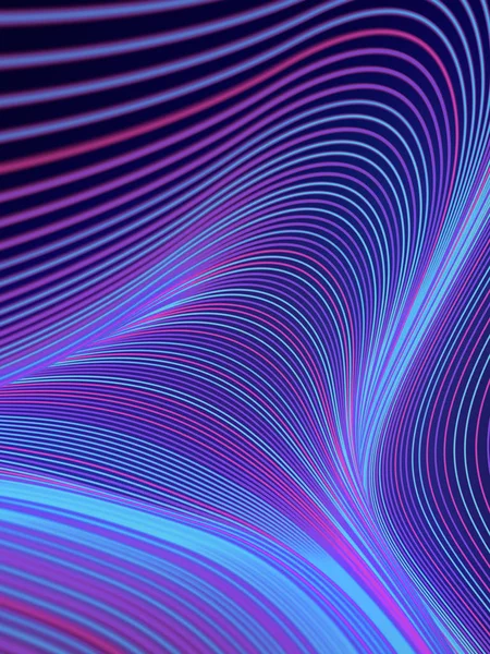 Padrão geométrico da banda de ondas. abstração estilo moderno com composição feita de várias linhas coloridas. Renderização 3d — Fotografia de Stock