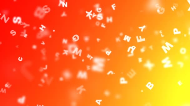 Animazione Con Lettere Astratte Volanti Sfondo Sfumato Colorato Scienza Concetto — Video Stock