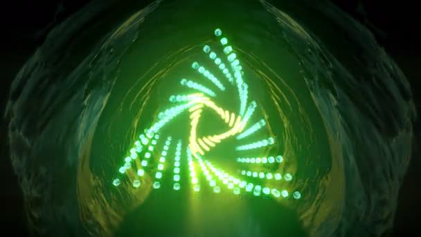 魔法のファンタジー三角形のポータル 抽象的な背景 宇宙の風景 コンピュータで生成されたジオメトリック レンダー ループ アニメーション ウルトラHd解像度 — ストック動画