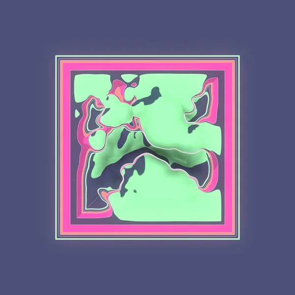 Abstrakti Värillinen Fraktaalikuvio Neliössä Koristeellinen Digitaalinen Taide Graafinen Suunnittelu Taiteellinen — kuvapankkivalokuva
