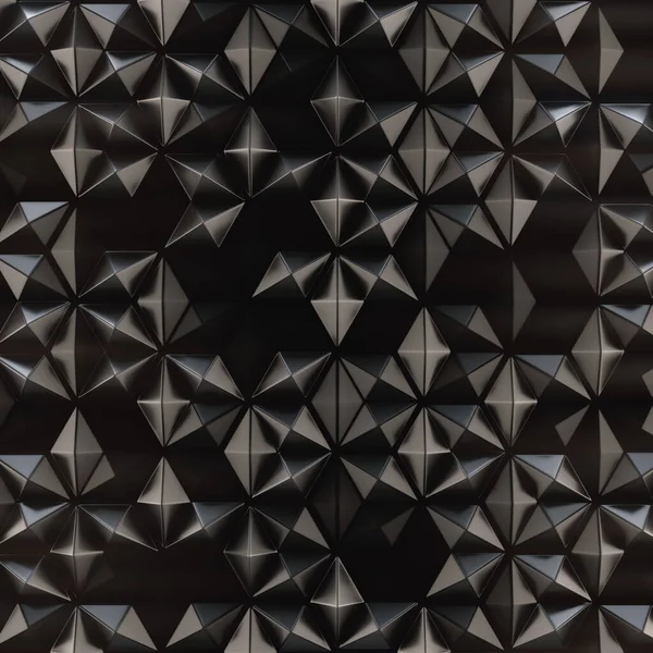 Minimal 3d rendering dark background. Honeycomb design. Geometric three dimensional pattern. Abstract futuristic texture
