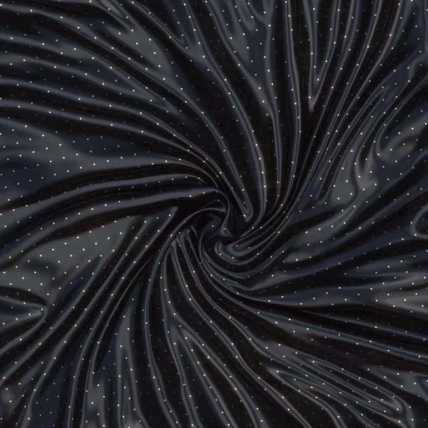 三维绘制具有金斑几何图案的丝绸豪华材料的数字图像 优雅的曲线黑色 — 图库照片