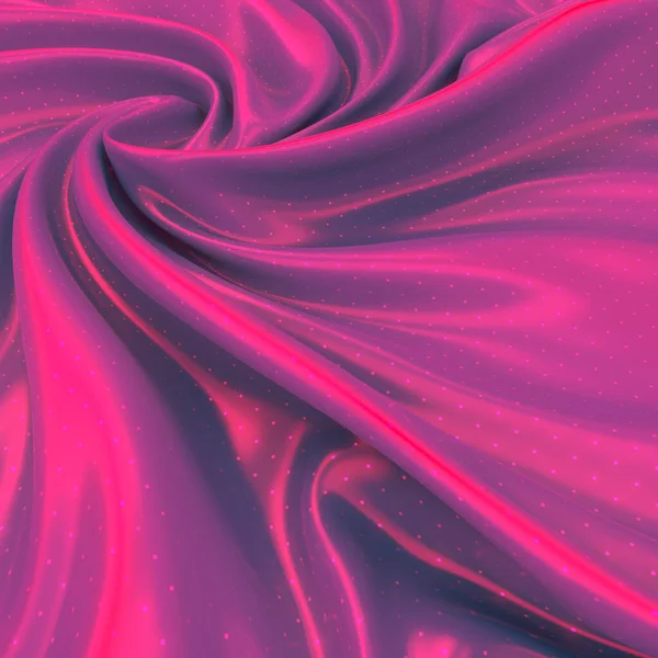 Vista Ravvicinata Psichedelica Del Tessuto Seta Stropicciato Colorato Con Motivo — Foto Stock