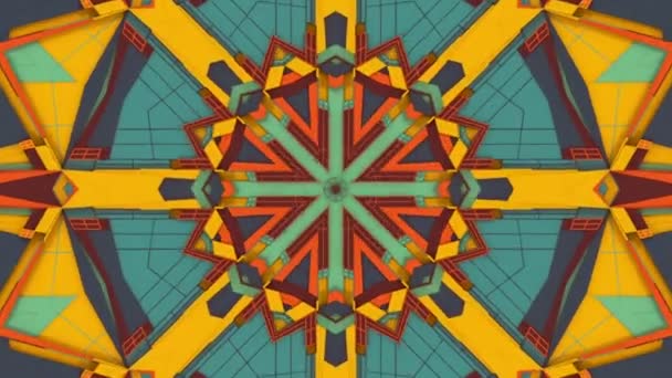 3D-Rendering geometrische Blume. Abstrakte bunte Kaleidoskop-Schleifen-Animation