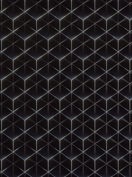 Brillante Negro Lujoso Cubos Patrón Geométrico Con Alambre Plata Antecedentes —  Fotos de Stock