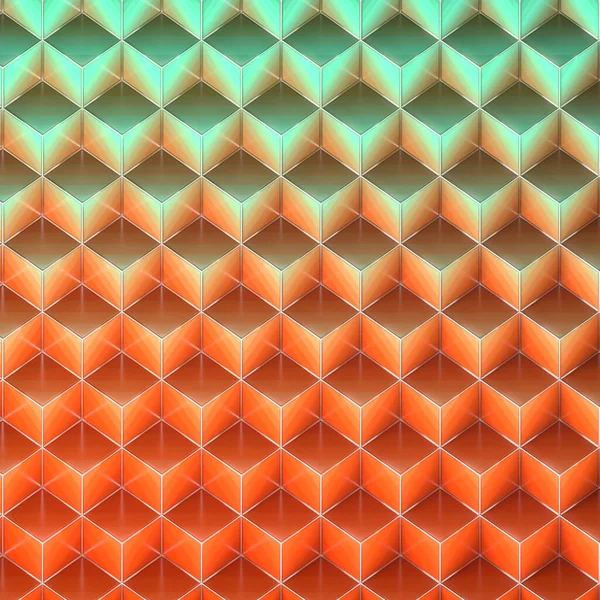 Blanke Fargede Kuber Med Stripet Geometrisk Mønster Sølvtråd Isometrisk Projeksjonsbakgrunn – stockfoto