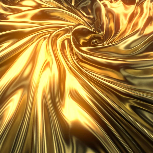 Representación Material Tela Lujo Oro Elegante Ilustración Digital Curvas Antecedentes — Foto de Stock