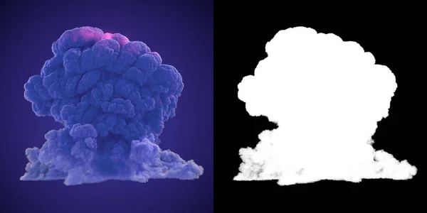 Абстрактная Трехмерная Цифровая Иллюстрация Огромного Столба Химического Дыма Синего Цвета — стоковое фото