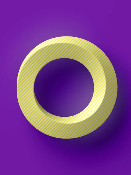 Abstract Yellow Mobius Ring Pink Background Modern Minimal Design Optical — Stock Photo, Image
