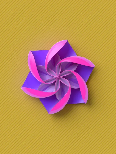 Απόδοση Απλό Γεωμετρικό Στυλιζαρισμένο Λουλούδι Μοντέρνο Στυλ Αφηρημένο Πολύχρωμο Φόντο — Φωτογραφία Αρχείου