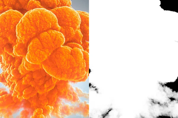 Крупним Планом Велика Хмара Апельсинового Хімічного Токсичного Диму Матовим Альфа — стокове фото