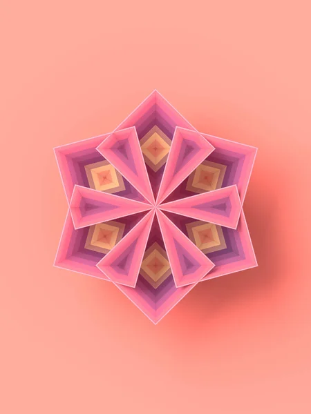Αφηρημένο Μοτίβο Γεωμετρικού Τυποποιημένου Λουλουδιού Φωτεινό Πολύχρωμο Φόντο Ψηφιακή Απεικόνιση — Φωτογραφία Αρχείου