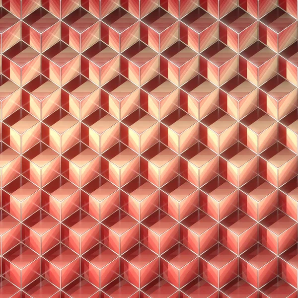 銀線でストライプカラーキューブ幾何学模様 アイソメトリックプロジェクションの背景 概要光沢のある高級デザイン 魔法の装飾 3Dレンダリングデジタルイラスト — ストック写真