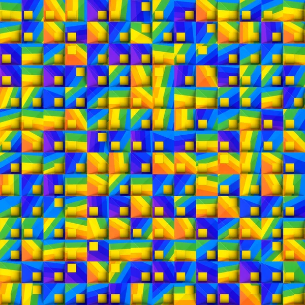 Abstrakti Renderöinti Malli Satunnaisesti Järjestetty Monivärinen Kuutiometrinen Geometrisia Muotoja Arkkitehtoninen — kuvapankkivalokuva