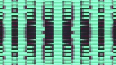 İç içe geçen fayanslarla geometrik animasyon. Nane yeşili ve mor tonlarda kusursuz bir VJ döngüsü. Fütürist projeler, akarsular ve müzik programları için idealdir. 3D görüntüleme 4K