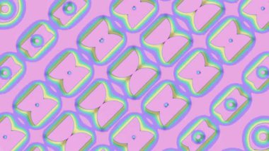 Çapraz şekilli soyut arkaplan. Hassas bir pembe, lavanta ve sarı renkte pastel palet. Kusursuz, döngüsel ve tatmin edici retro-stil animasyon. 3D görüntüleme 4K