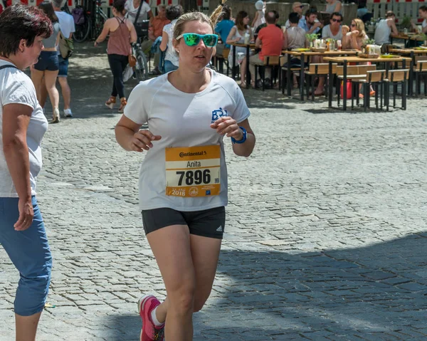 Regensburg Bavaria Germany May 2018 Participant Regensburg Marathon 2018 Old — Stock Photo, Image