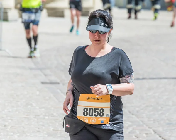 Regensburg Bavaria Germany May 2018 Participant Regensburg Marathon 2018 Old — Stock Photo, Image