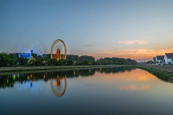 Zonsondergang Maidult Regensburg Duitsland — Stockfoto