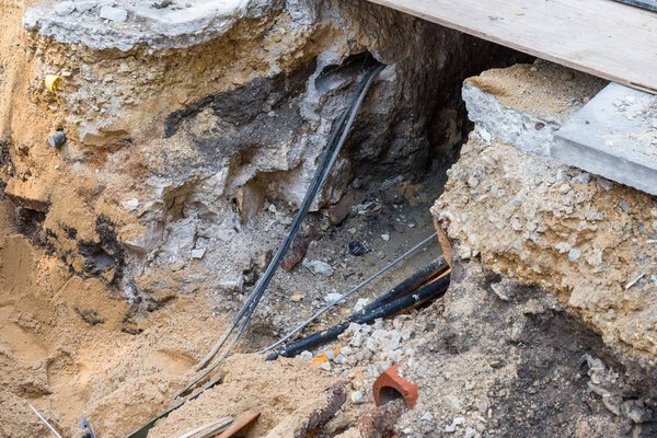 Дорожные работы в пешеходной зоне, Германия
