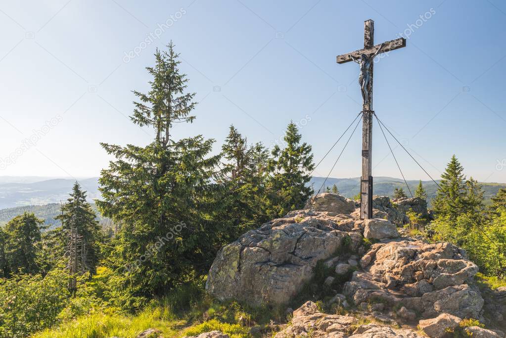 On top of the great Rachel in the Bavarian Forest, Germany