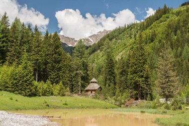 Hubertus Şapeli'nde Gölü Schlierer Natur Park Riedingtal Zederhaus, Avusturya