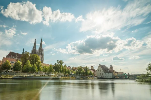 Vista Catedral Puente Piedra Ratisbona Alemania — Foto de Stock