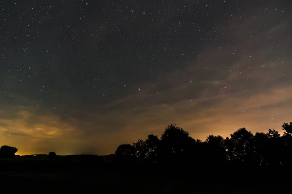 Signo Zodíaco Grande Mergulhador Verão Noite Baviera Perseids Alemanha — Fotografia de Stock